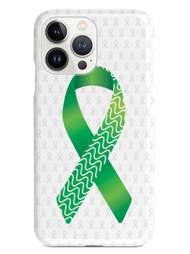 Green and Wavy Lines Awareness Ribbon - White Case