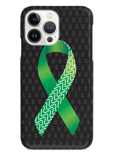 Green and Wavy Lines Awareness Ribbon - Black Case