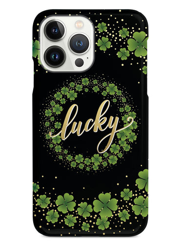 Lucky - Green and Gold Shamrocks - Black Case