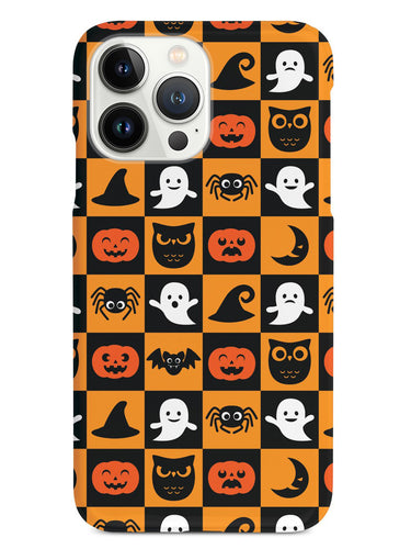 Halloween Icons Checkered Pattern - Black Case