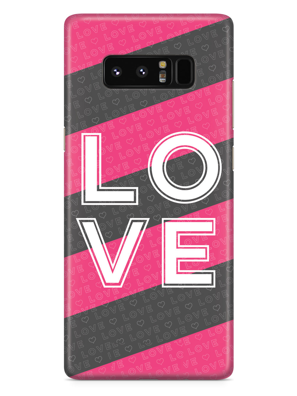 LOVE - Pink & Gray Striped Case