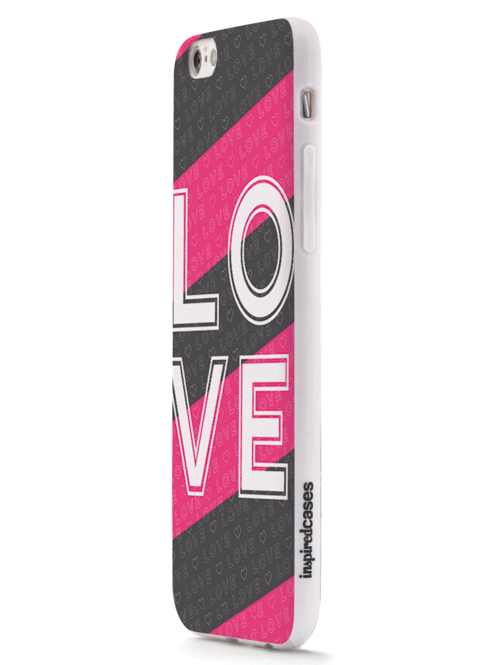 LOVE - Pink & Gray Striped Case