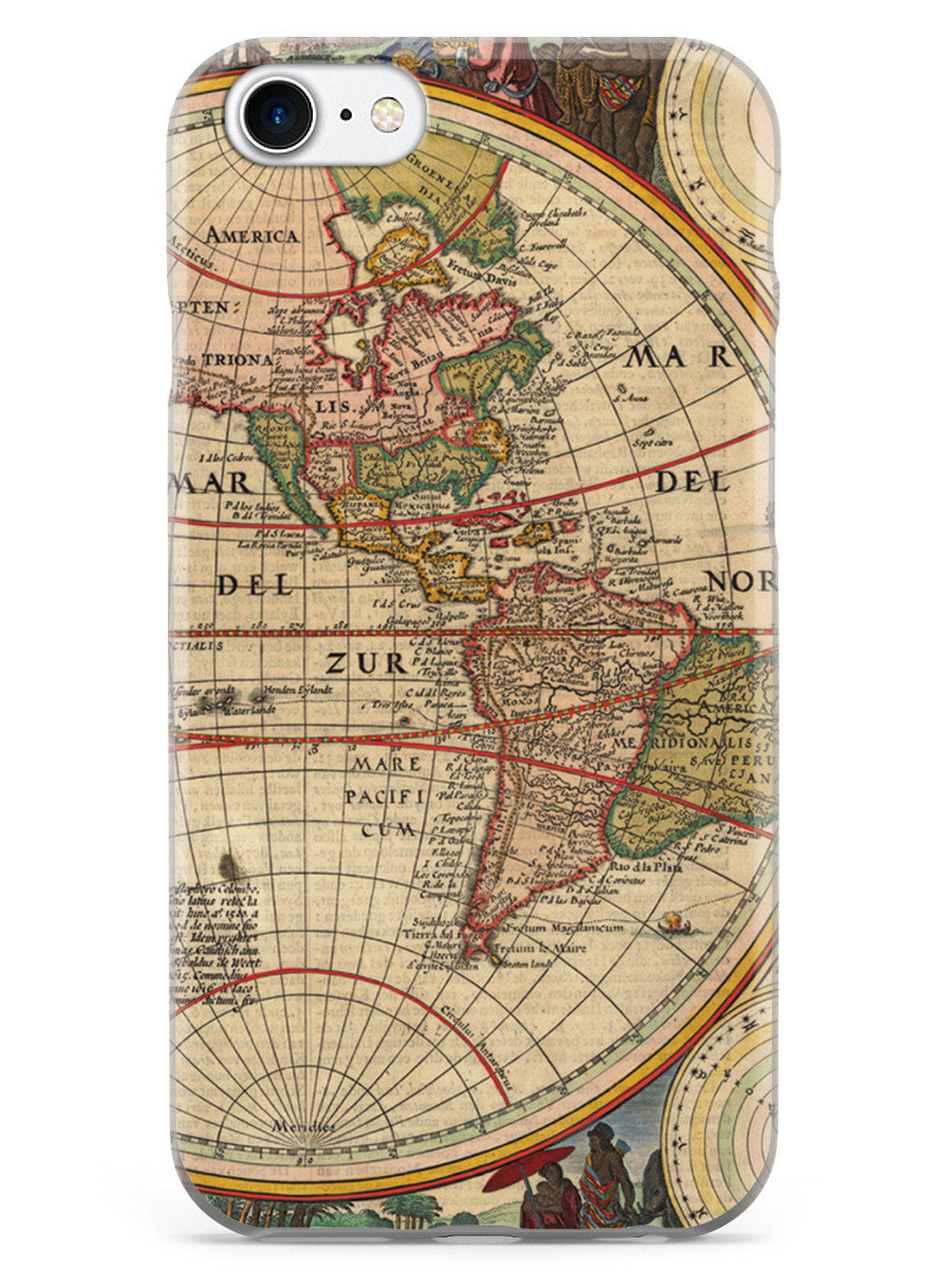 Vintage World Map - Americas Case