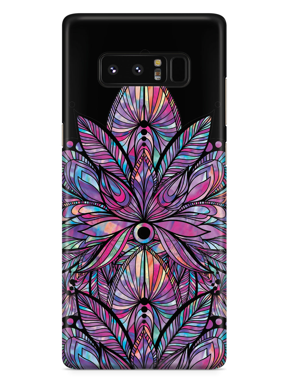 Colorful Lotus Flower Pattern - Black Case