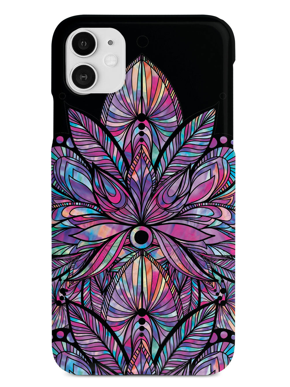 Colorful Lotus Flower Pattern - Black Case