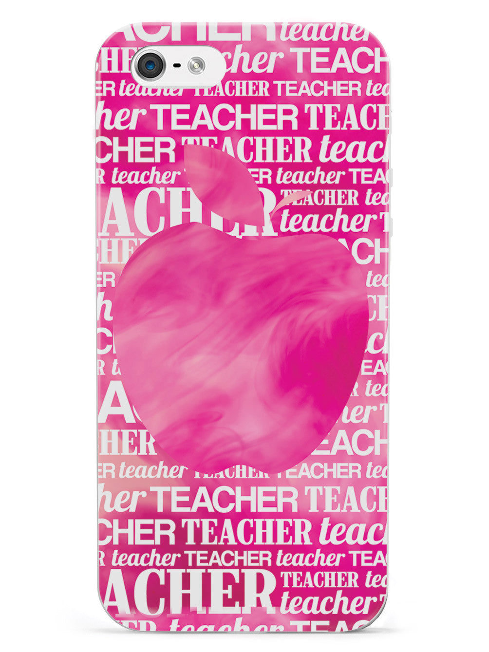 Apple Silhouette - Pink Watercolor Case