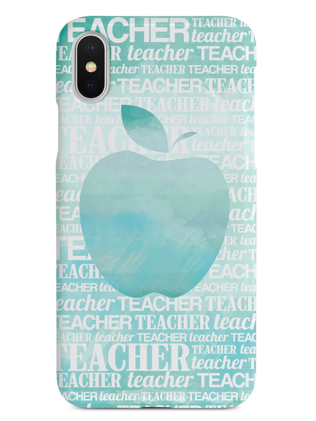 Apple Silhouette - Teal Watercolor Case