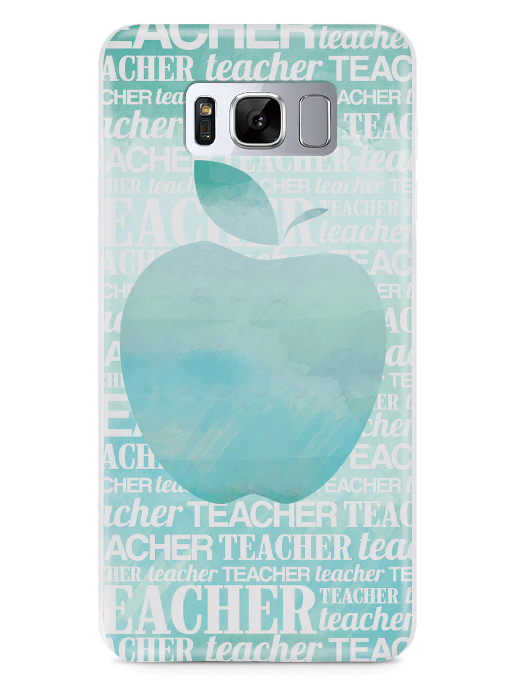 Apple Silhouette - Teal Watercolor Case