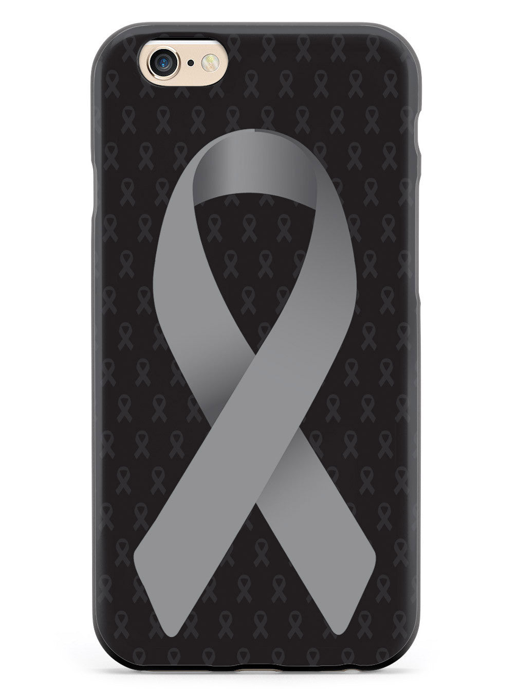 Gray Awareness Ribbon - Black Case