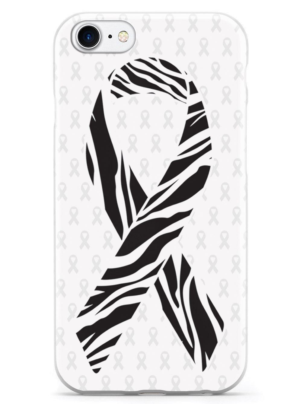Zebra Print Awareness Ribbon - White Case