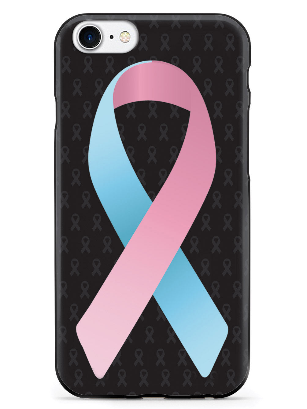 Light Pink and Light Blue Awareness Ribbon - Black Case