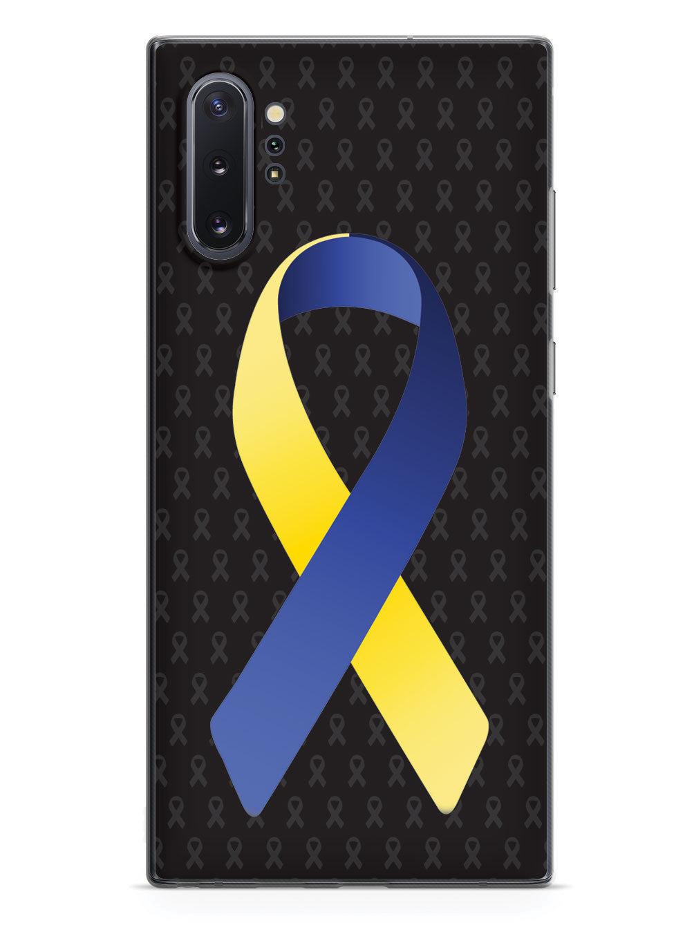 Blue and Yellow Awareness Ribbon - Black Case