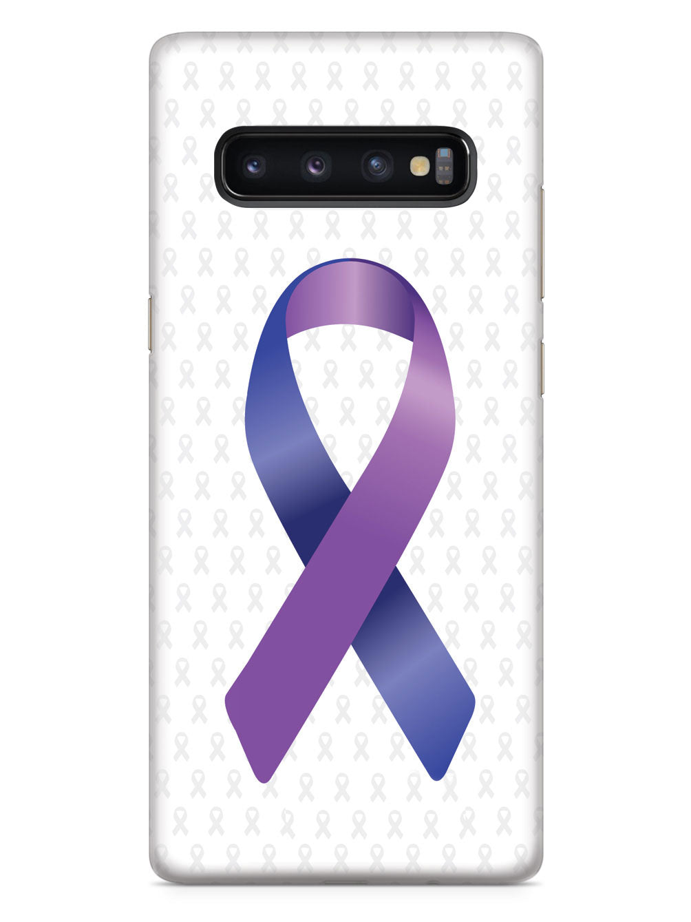 Blue and Purple Awareness Ribbon - White Case