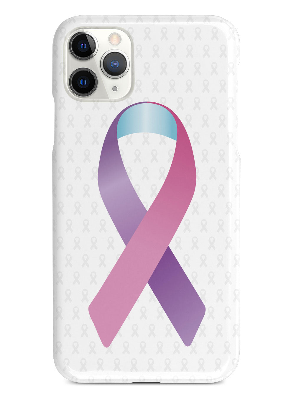 Pink Purple and Blue Awareness Ribbon - White Case
