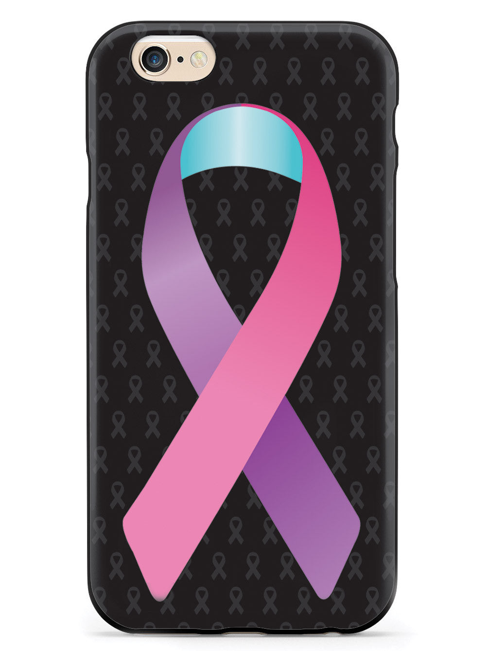 Pink Purple and Blue Awareness Ribbon - Black Case
