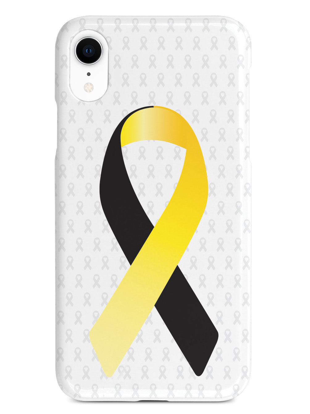 Yellow and Black Awareness Ribbon - White Case