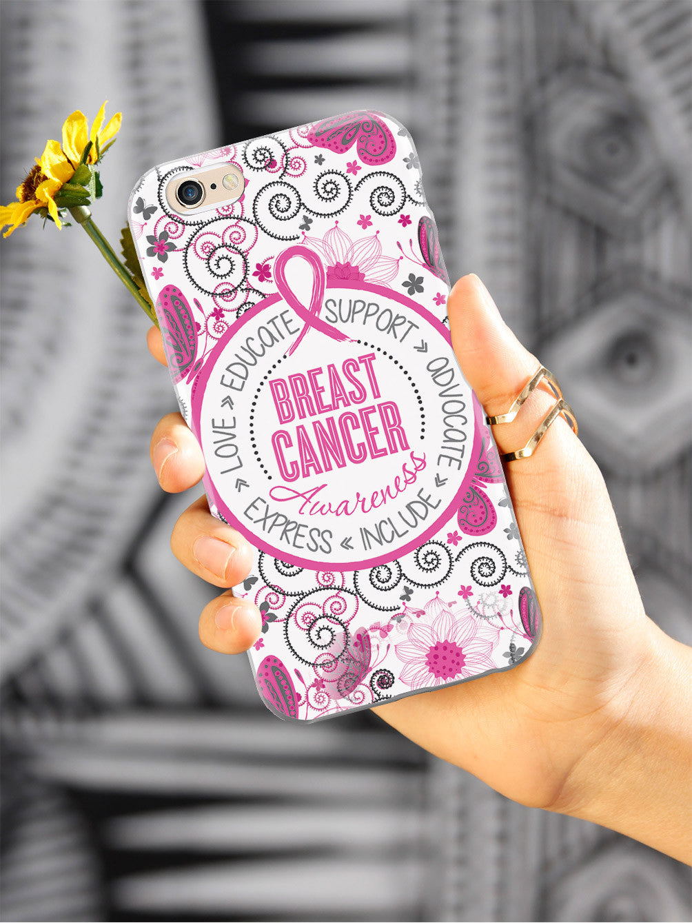 Breast Cancer Awareness - Butterfly Pattern Case