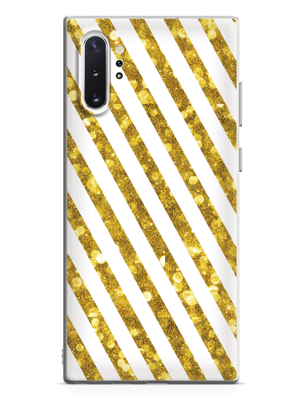 Gold Glitter Stripes - White Case