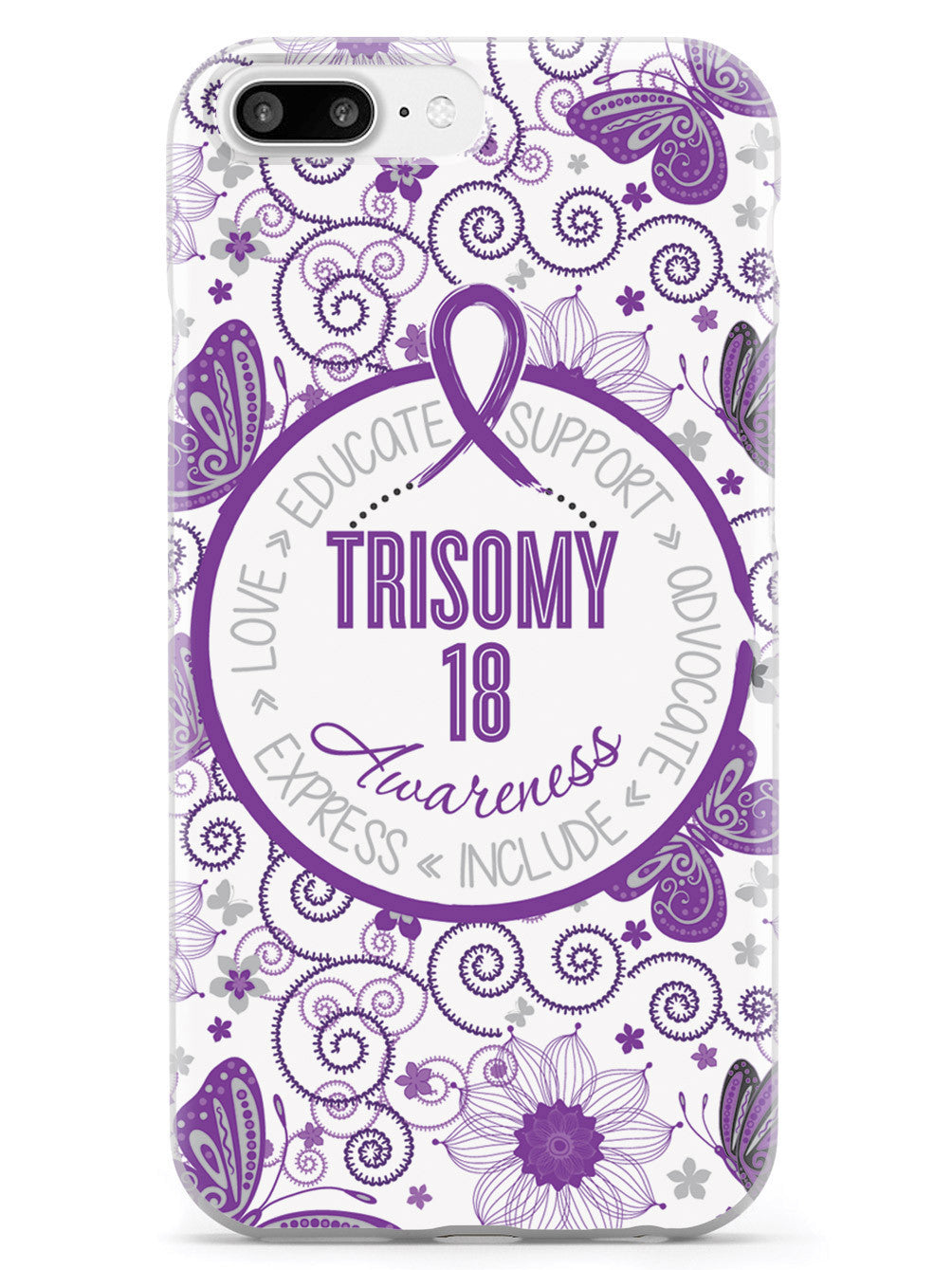 Trisomy 18 Awareness - Butterfly Pattern Case