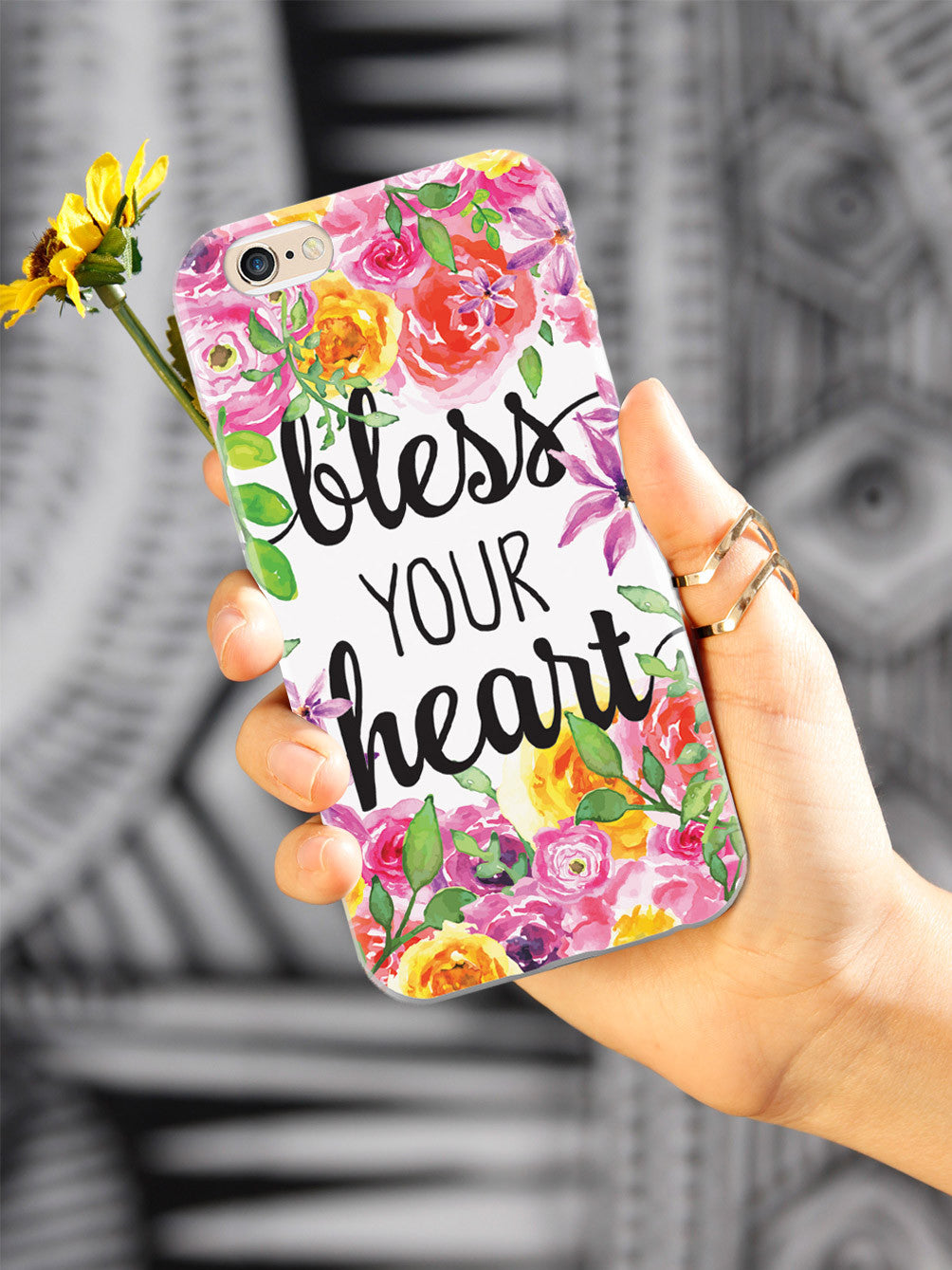 Bless Your Heart - Spring Watercolor Flowers Case