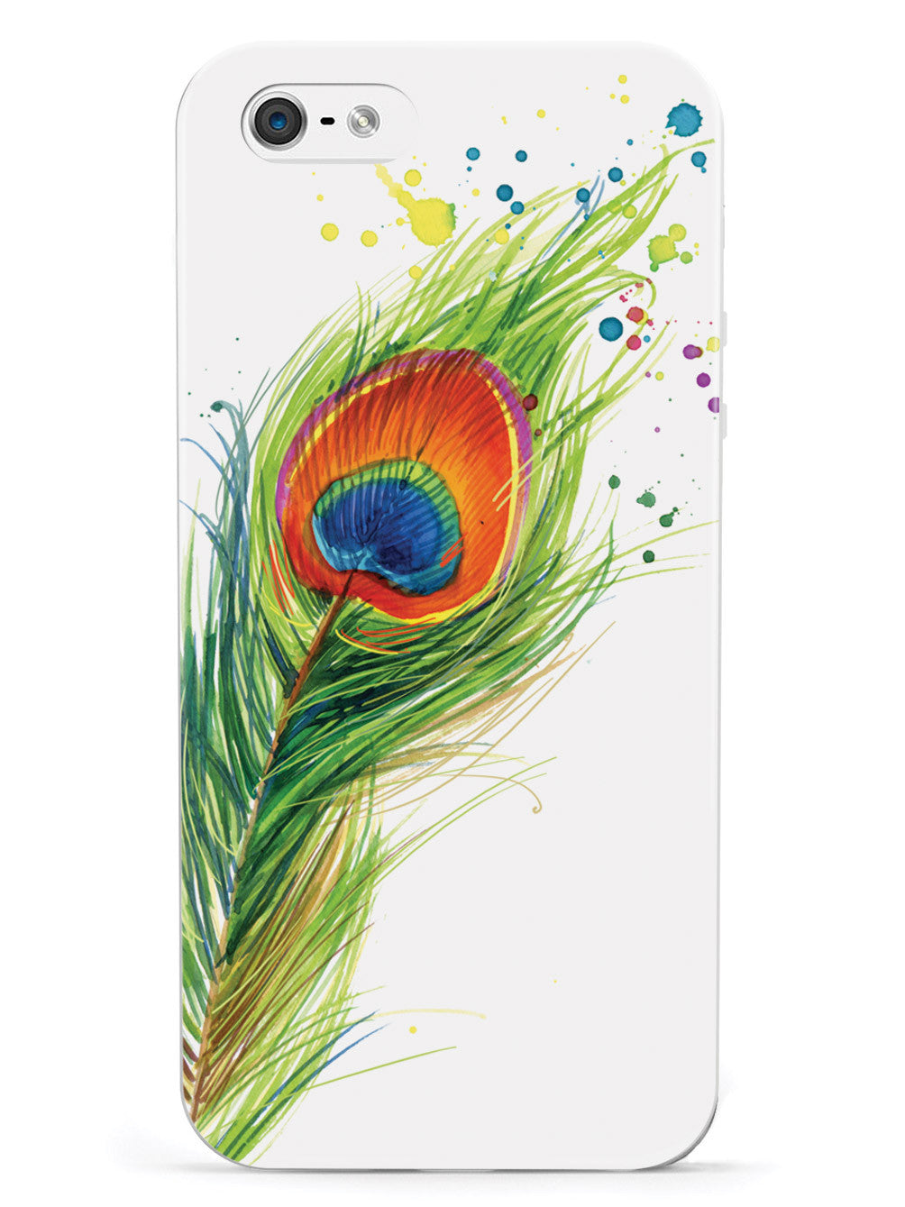 Watercolor Peacock Feather Case