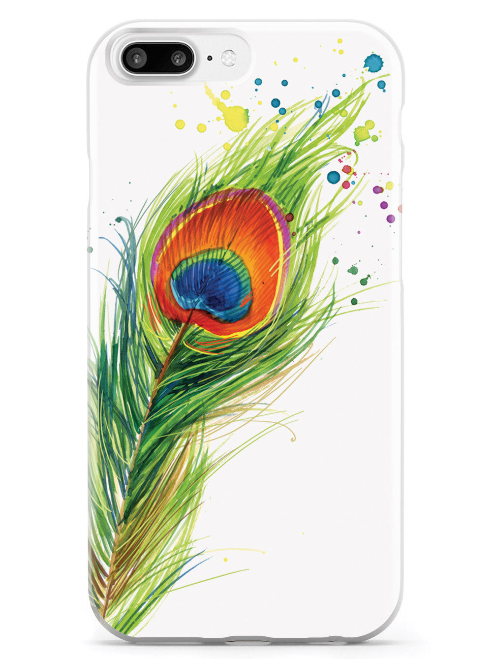 Watercolor Peacock Feather Case