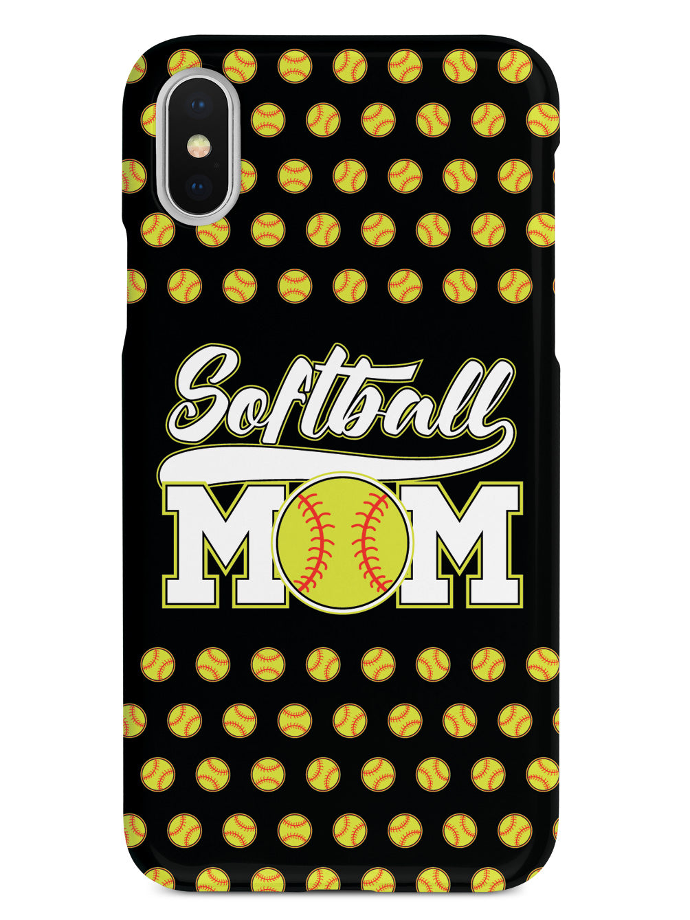 Softball Mom - Black Softball Pattern Case Softball Mom - Black Softball Pattern Case