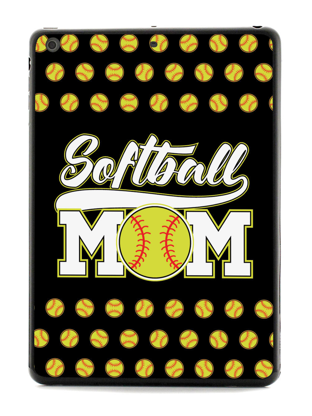 Softball Mom - Black Softball Pattern Case