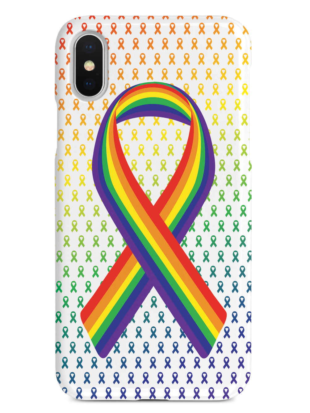 Rainbow Ribbon - LGBT Community Support - White Case