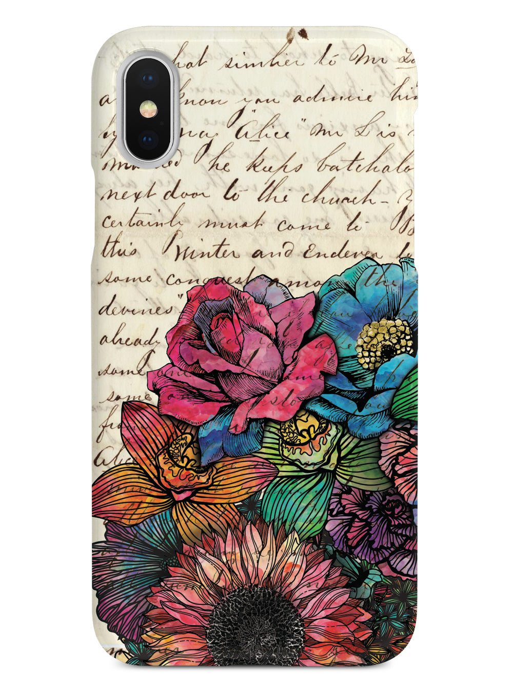 Case With Lettering Vintage Handwritten Letter and Flowers Case – InspiredCases