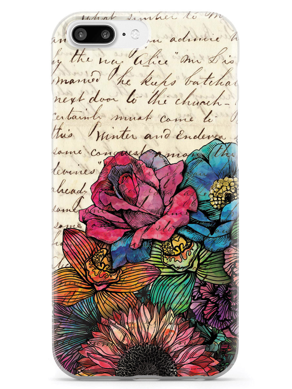 Vintage Handwritten Letter and Flowers Case
