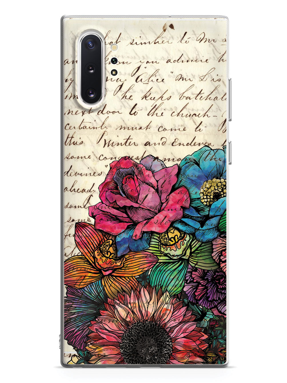 Vintage Handwritten Letter and Flowers Case