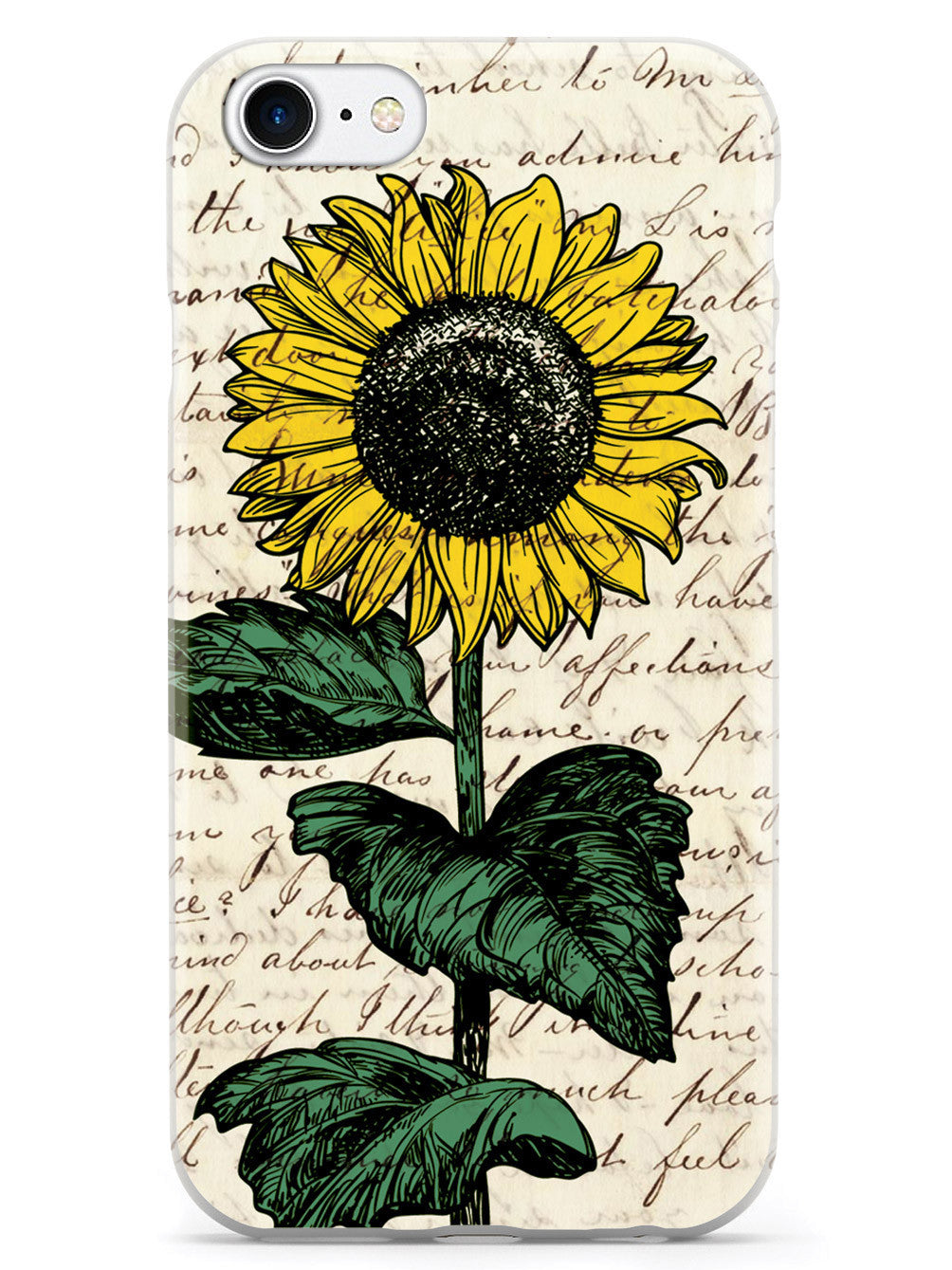 Sunflower Drawing - Vintage Letter Case