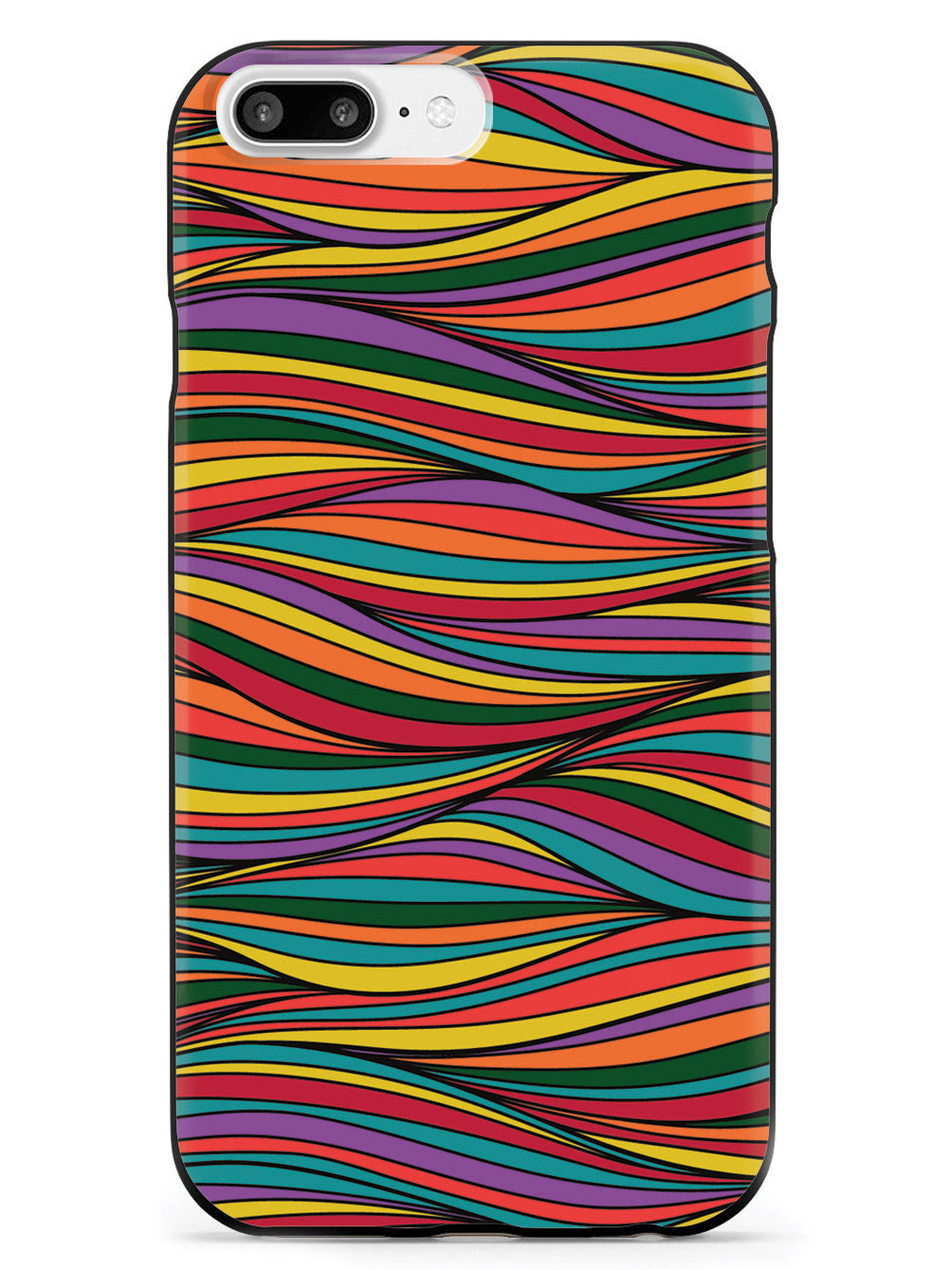 Colorful Waves Texture - Black Case