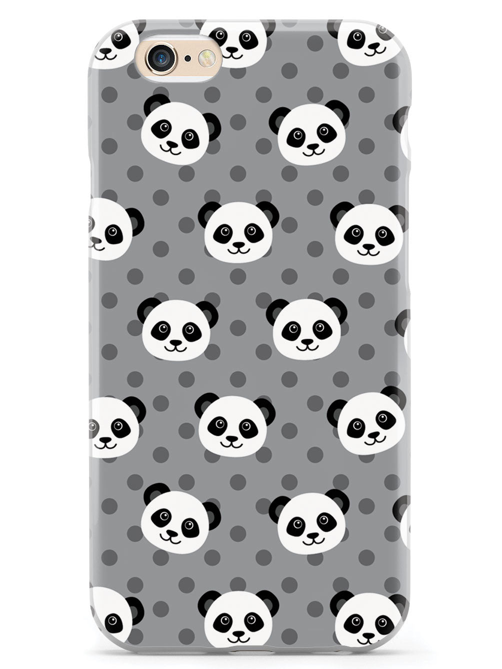 Cute Panda Pattern - Gray Polka Dots Case