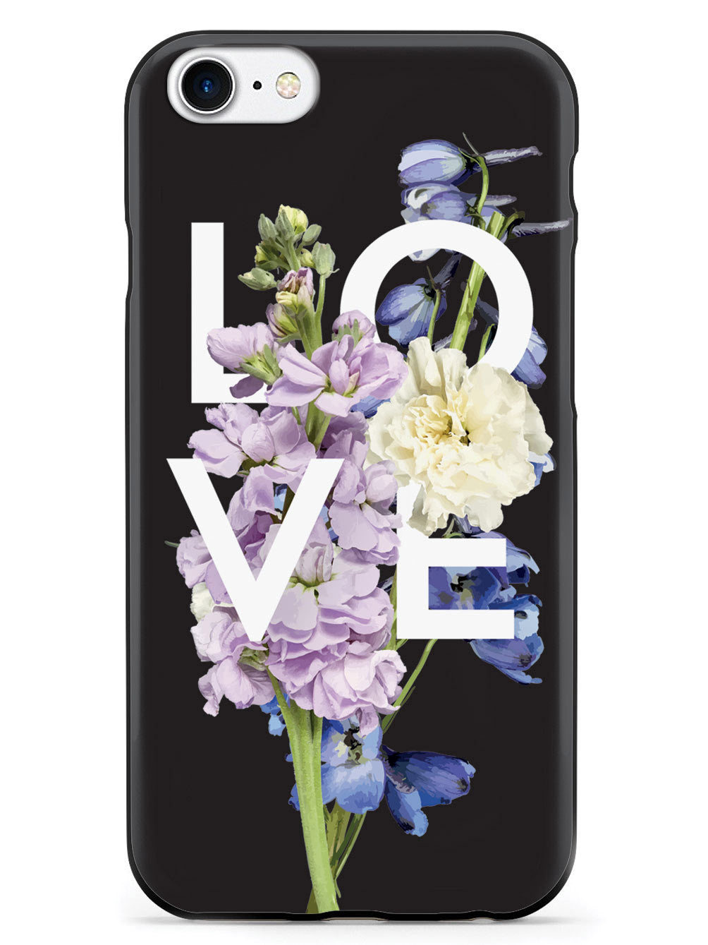 Love and Purple Flowers - Black Case