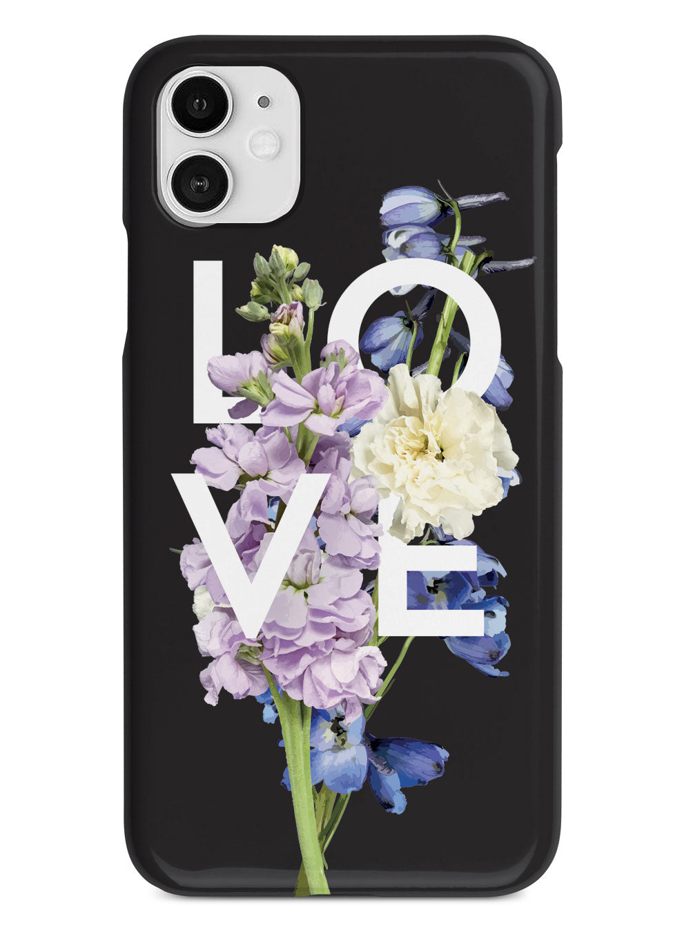 Love and Purple Flowers - Black Case
