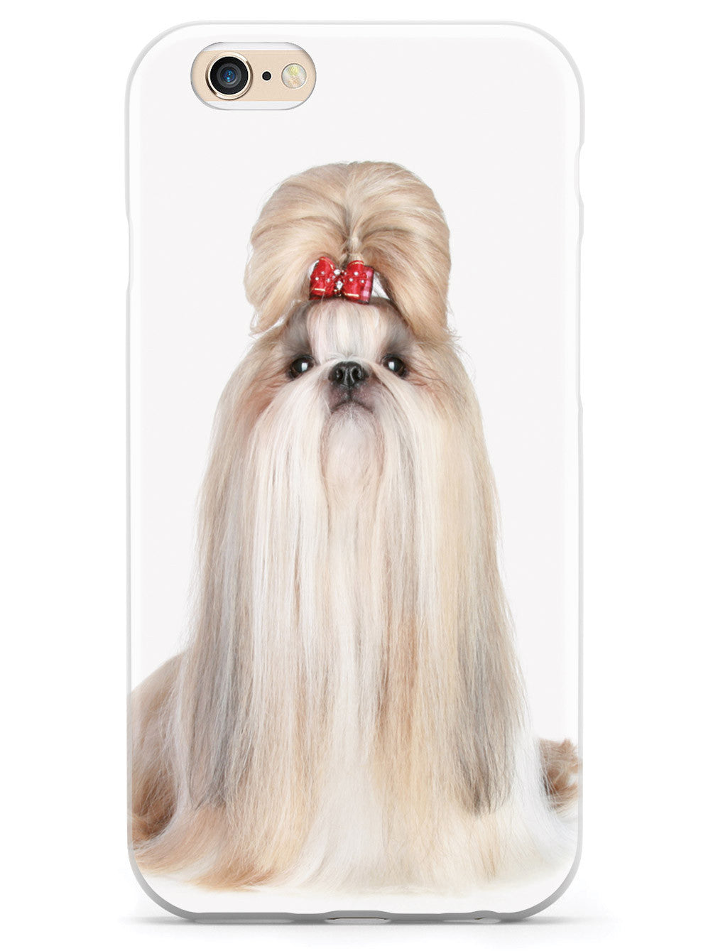 Long-Haired Shih Tzu With Bow Case