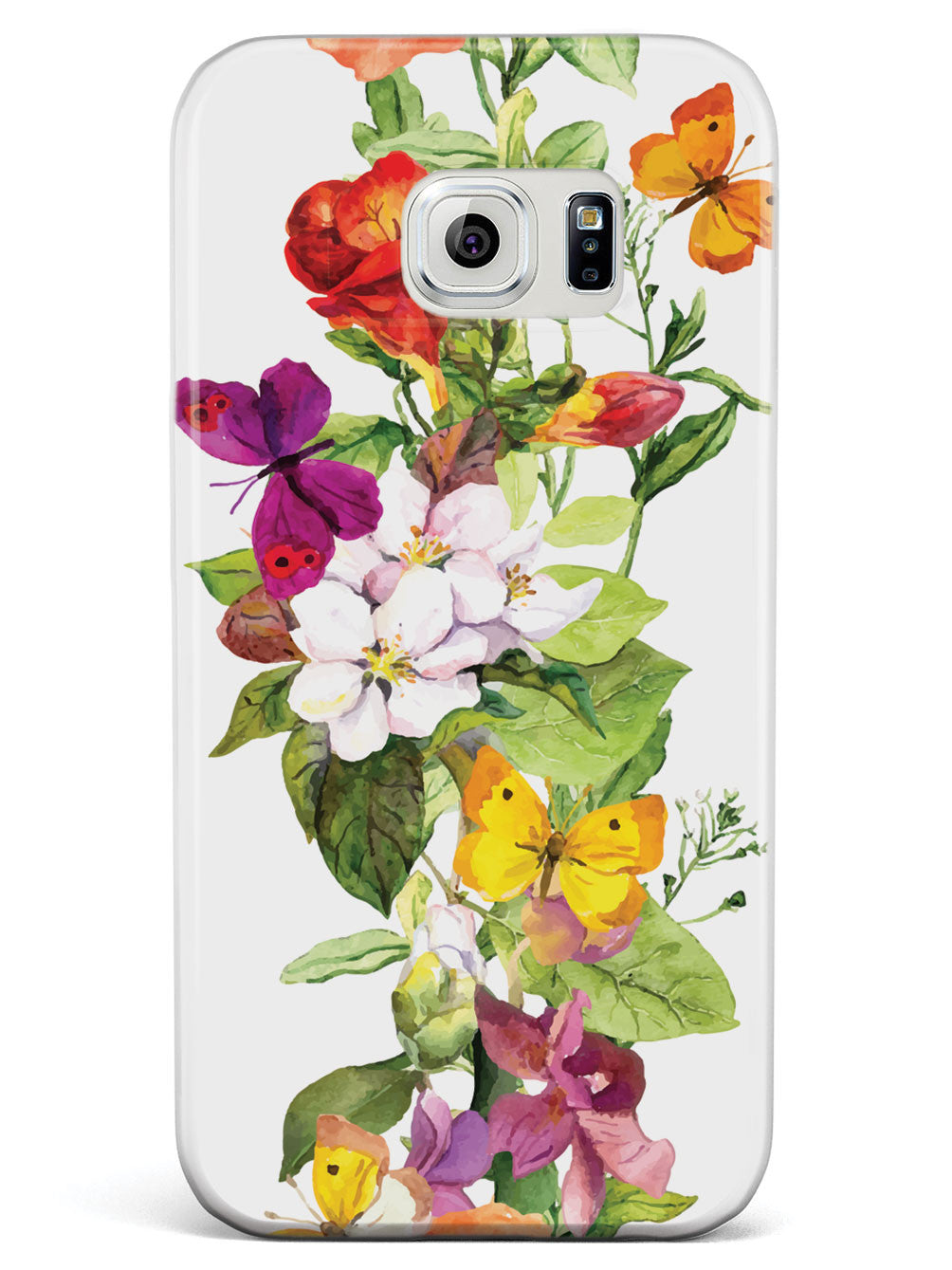 Watercolor Flowers and Butterflies Case