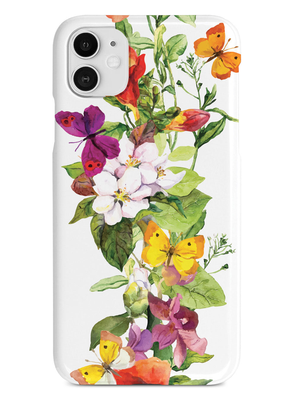 Watercolor Flowers and Butterflies Case