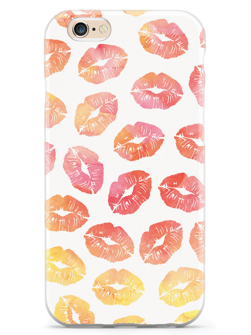 Lip Print Pattern - Sunset Colors - White Case