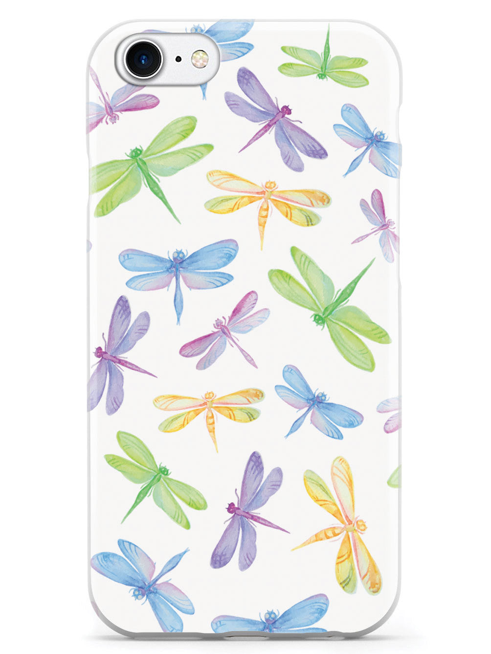 Watercolor Dragonflies Pattern - White Case