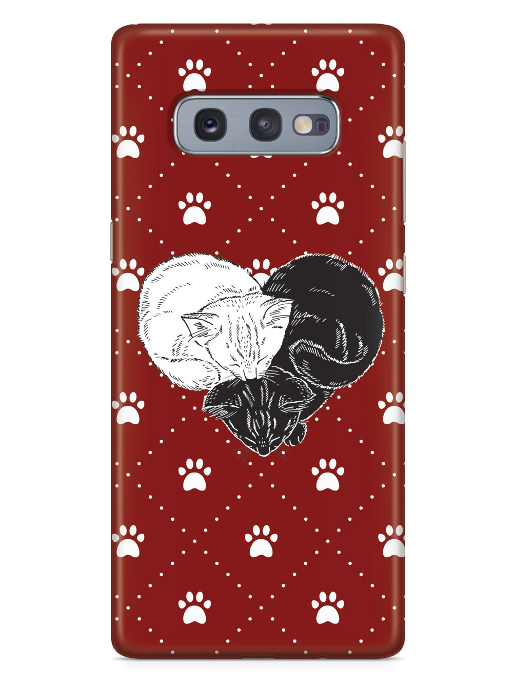 Yin Yang Cat Heart - Red Case