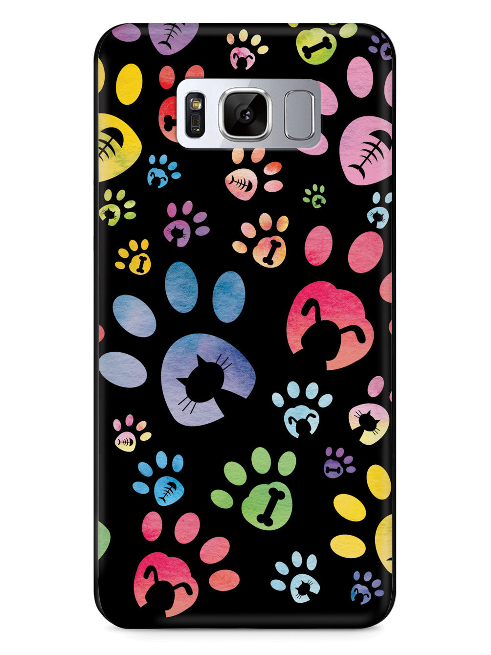 Dog & Cat Lover - Paw Prints - Black Case
