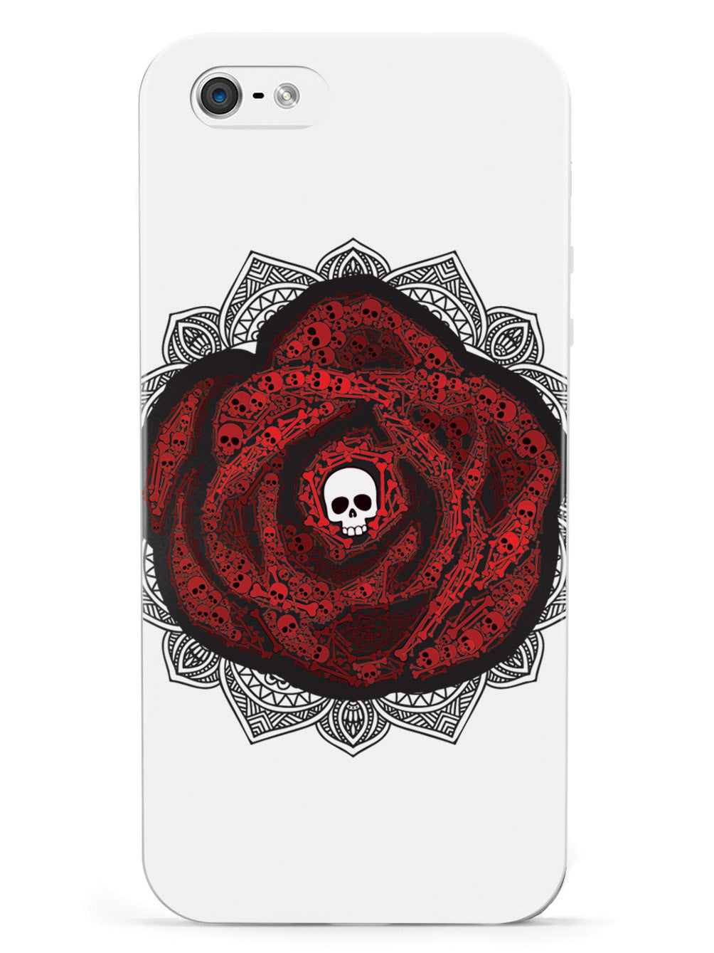 Red Rose Skull - White Case