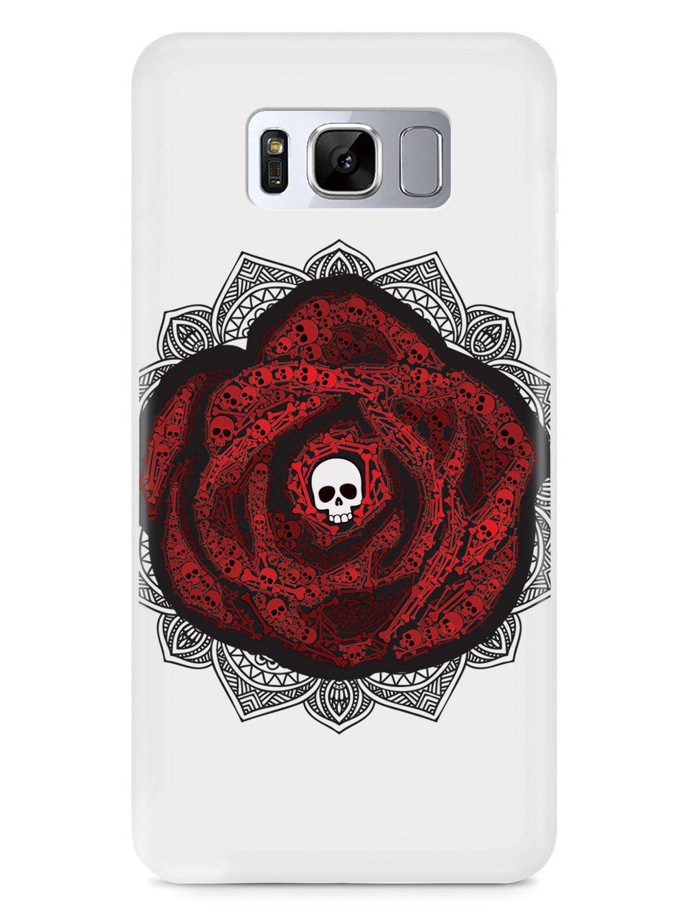 Red Rose Skull - White Case