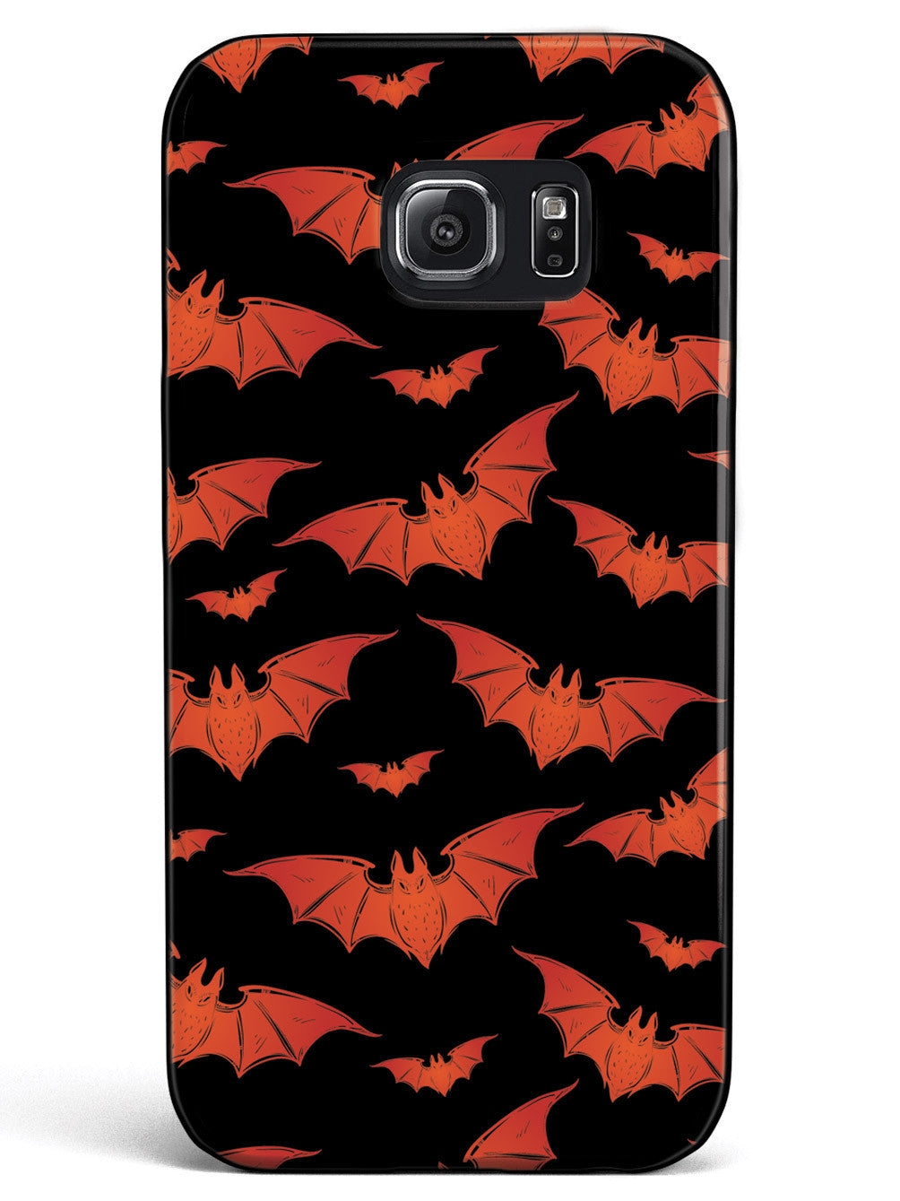 Orange Halloween Bats - Black Case