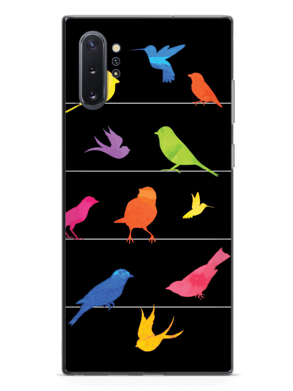 Colorful Birds on a Wire - Black Case
