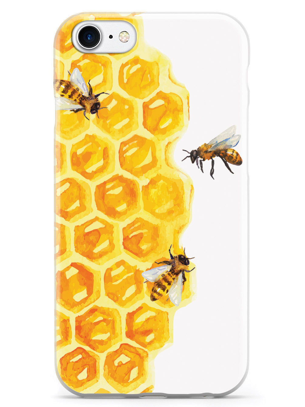 Watercolor Bees on Honeycomb - White Case