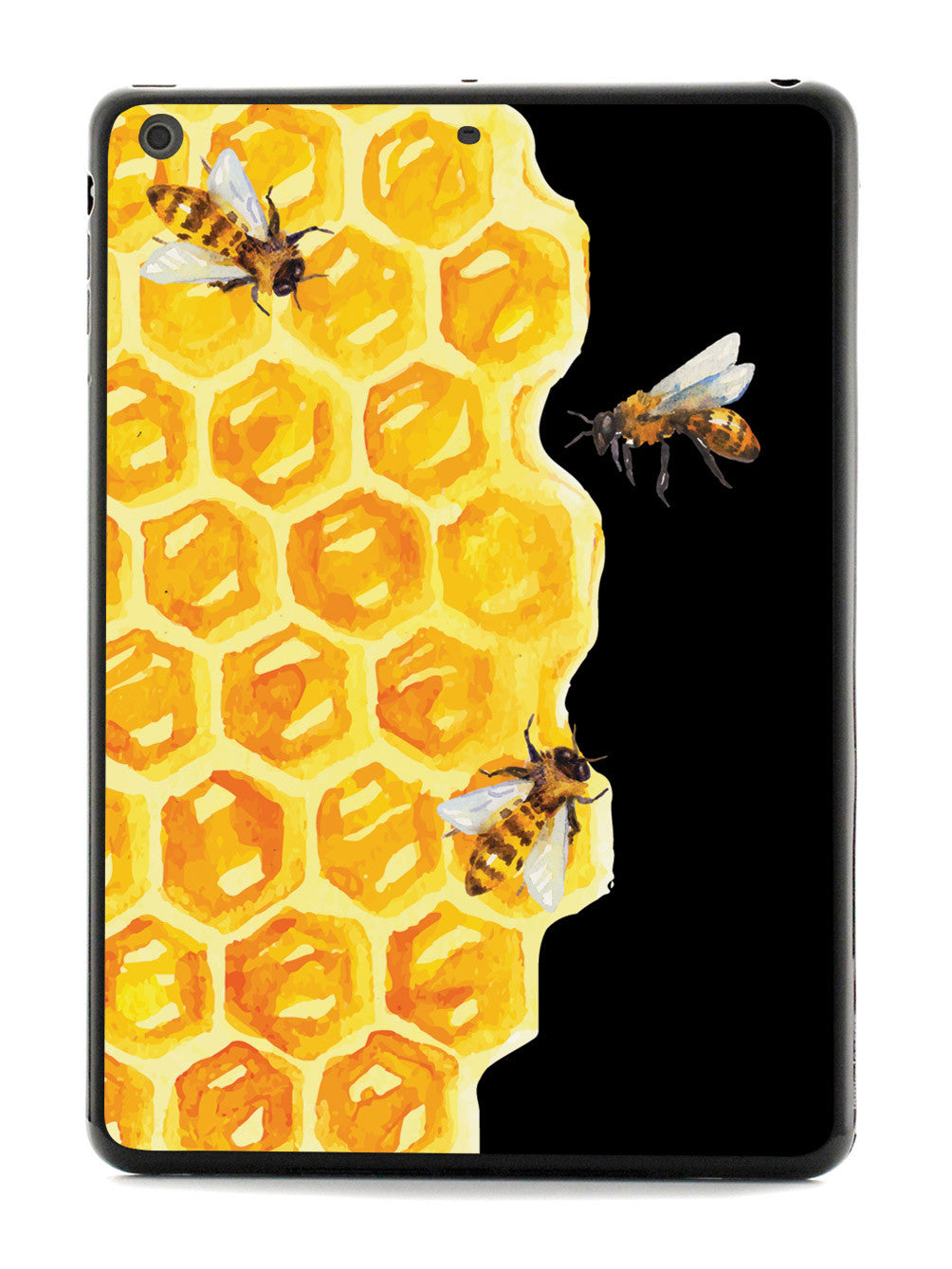 Watercolor Bees on Honeycomb - Black Case